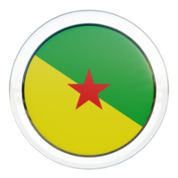 franska Guyana 3d texturerad glansig cirkel flagga png