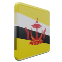 Brunei Left View 3d textured glossy square flag png