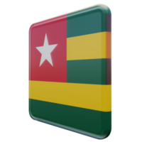 togo vue de droite drapeau carré brillant texturé 3d png