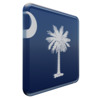 Carolina do Sul vista esquerda 3d bandeira quadrada brilhante texturizada png