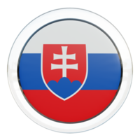 eslovaquia bandera de círculo brillante con textura 3d png