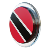 Trinidad and Tobago Right View 3d textured glossy circle flag png