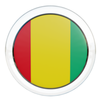 Guinea 3d getextureerde glanzend cirkel vlag png