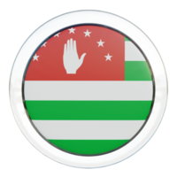 república da abkhazia 3d bandeira de círculo brilhante texturizado png