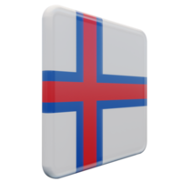 îles féroé gauche vue drapeau carré brillant texturé 3d