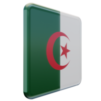 Algeria Left View 3d textured glossy square flag png