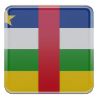 central afrikansk republik 3d texturerad glansig fyrkant flagga png