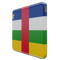 Central African Republic Right View 3d textured glossy square flag png