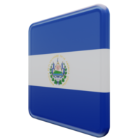 El Salvador Right View 3d textured glossy square flag png