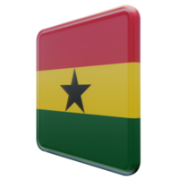 Ghana Right View 3d textured glossy square flag png