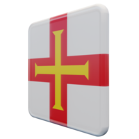 guernsey vista derecha bandera cuadrada brillante con textura 3d png