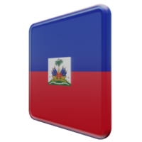 haiti rechte ansicht 3d texturierte glänzende quadratische flagge png