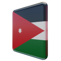 Jordânia vista direita 3d bandeira quadrada brilhante texturizada png