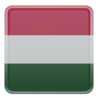 Hungria 3d bandeira quadrada brilhante texturizada