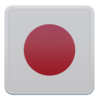 japão 3d bandeira quadrada brilhante texturizada png