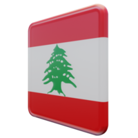 líbano vista direita 3d texturizado bandeira quadrada brilhante