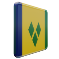 Saint Vincent and the Grenadines Left View 3d textured glossy square flag png