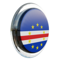 cap vert vue de gauche drapeau de cercle brillant texturé 3d png