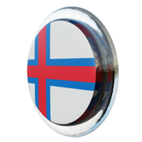 Faroe Islands Right View 3d textured glossy circle flag png