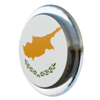 Cyprus Right View 3d textured glossy circle flag png