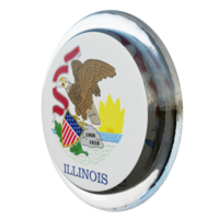 Illinois rätt se 3d texturerad glansig cirkel flagga png