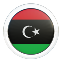 bandera de círculo brillante con textura 3d de libia png