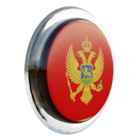 montenegro vista esquerda bandeira de círculo brilhante texturizado 3d png