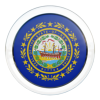New Hampshire 3d textured glossy circle flag png