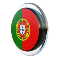 Portugal Rechtsaf visie 3d getextureerde glanzend cirkel vlag png