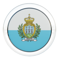 bandeira de círculo brilhante texturizado 3d de san marino png