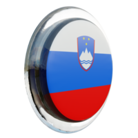 Slovenia Left View 3d textured glossy circle flag png