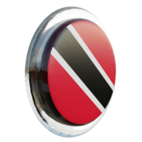 Trinidad and Tobago Left View 3d textured glossy circle flag png