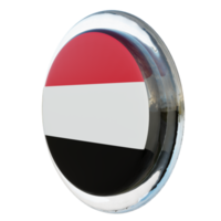 Yemen Right View 3d textured glossy circle flag png
