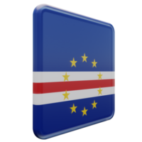 Cape Verde Left View 3d textured glossy square flag png