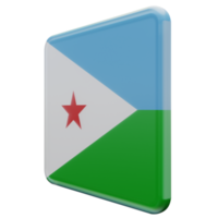 djibuti vista direita bandeira quadrada brilhante texturizada 3d