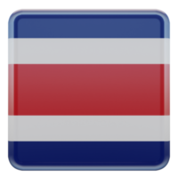 Costa Rica 3d textured glossy square flag png