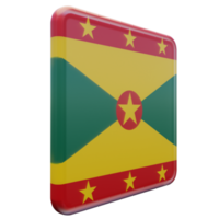 Grenada links visie 3d getextureerde glanzend plein vlag png