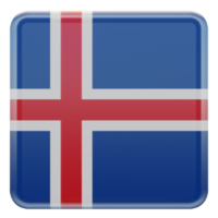 Iceland 3d textured glossy square flag png