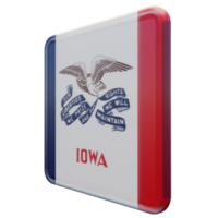 iowa vista derecha bandera cuadrada brillante con textura 3d png