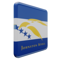 atolón de johnston vista izquierda bandera cuadrada brillante con textura 3d png