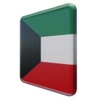 Kuwait Right View 3d textured glossy square flag png