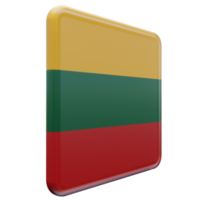 Lithuania Left View 3d textured glossy square flag png