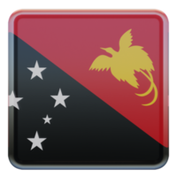 papua-neuguinea 3d texturierte glänzende quadratische flagge png