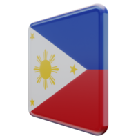 philippines vue de droite drapeau carré brillant texturé 3d png