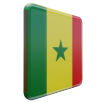 Senegal links visie 3d getextureerde glanzend plein vlag png