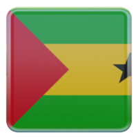 Sao Tome and Principe 3d textured glossy square flag png