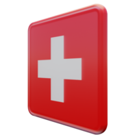 Zwitserland Rechtsaf visie 3d getextureerde glanzend plein vlag png
