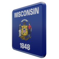 Wisconsin Right View 3d textured glossy square flag png