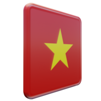 vietnam vänster se 3d texturerad glansig fyrkant flagga png