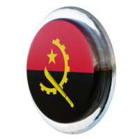 Angola Right View 3d textured glossy circle flag png